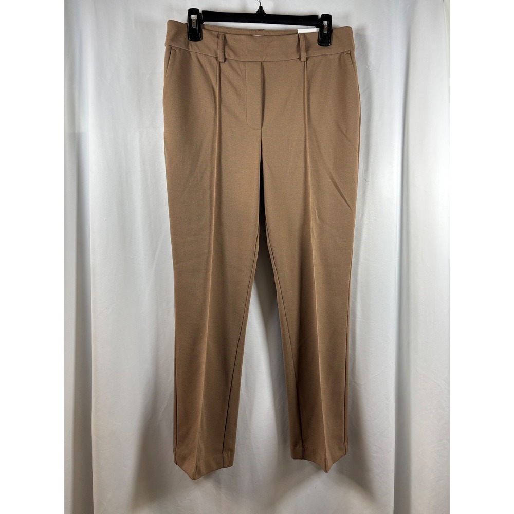 Jules & Leopold Womens Camel Tan Pintuck Straight Leg Dress Pants Size M NEW